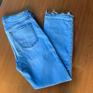 Sneak Peek raw hem cropped denim. Size 27